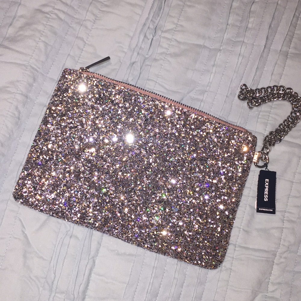 Gold tone Express clutch